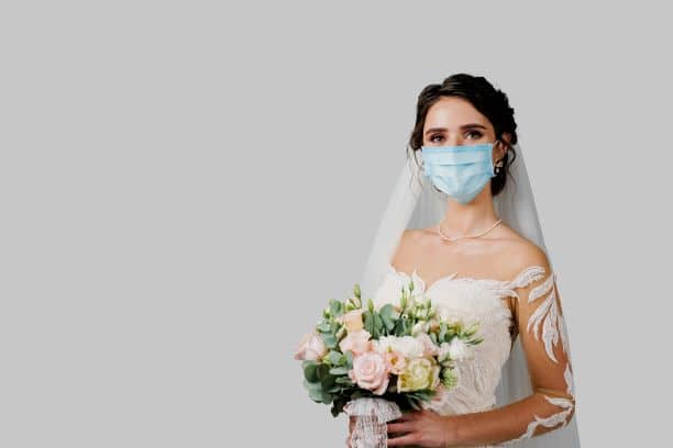 Wedding dress and mask
