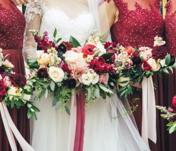 bride and wedding flowers