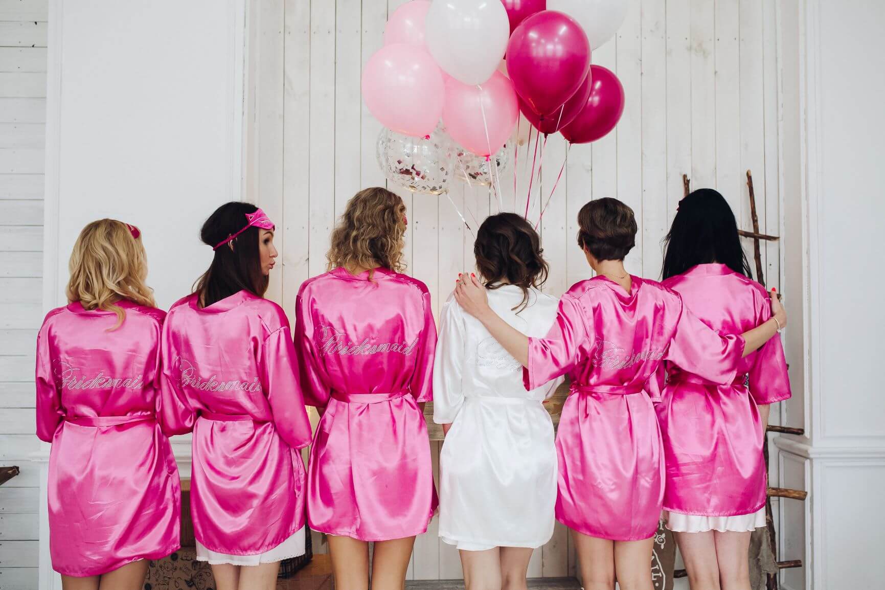 Bridal Party in matching dressing gowns