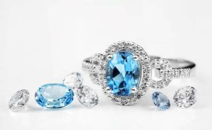 Blue topaz engagement ring