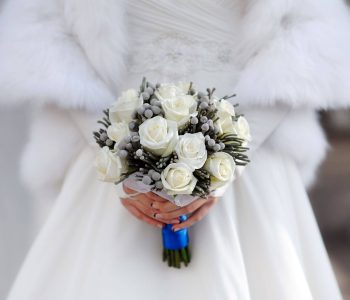 bride at winter wedding