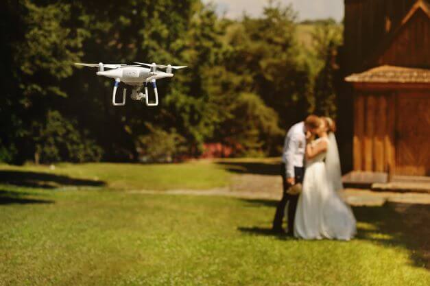 using drone to video wedding