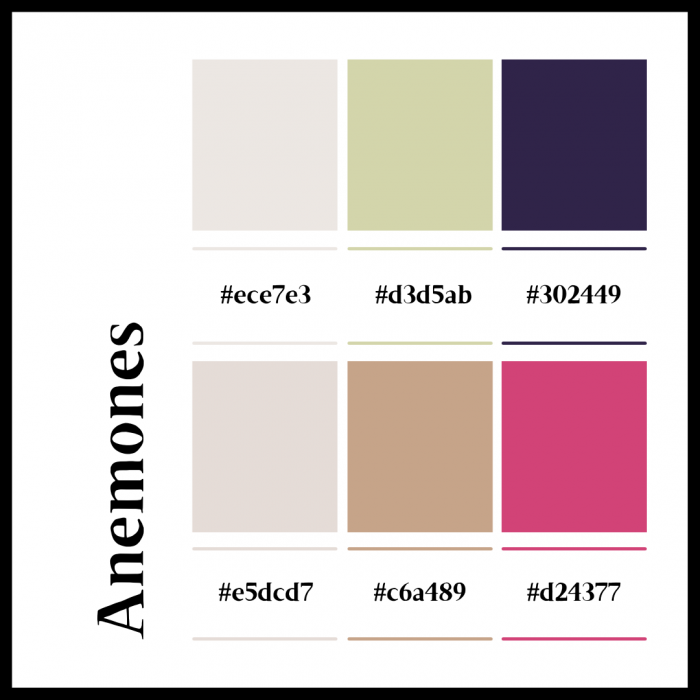 wedding colours anemone colour palette